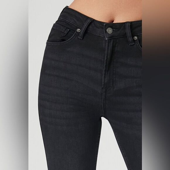 Y2K High Rise Faded Black Skinny Jeans Women’s 29 Stretch Distressed Grunge Goth - Picture 5 of 15